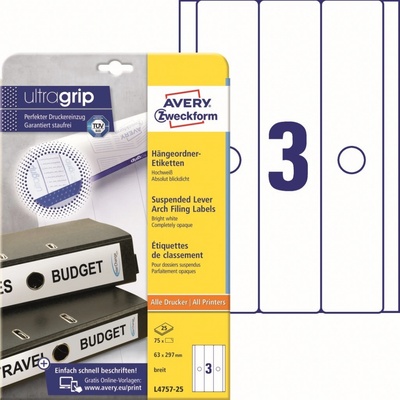 Avery Zweckform 25 listů, A4, bílé L4757-25