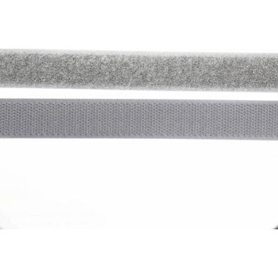 Pro Háčkování Suchý zip, 20 mm, komplet světle šedý