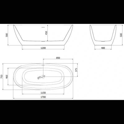 Mexen Luvo Slim 170 x 75 cm 52801707500-65