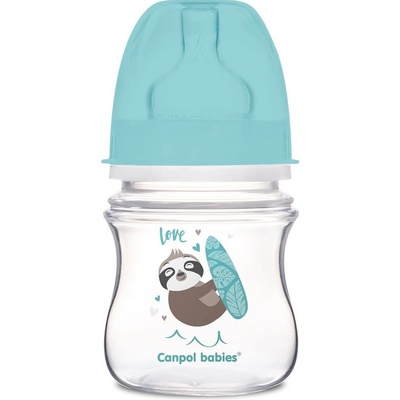 Canpol babies fľaša so širokým hrdlom Exotic Animals modrá 120 ml