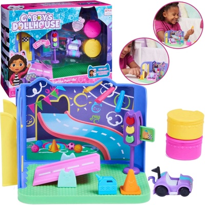GABBY’S DOLLHOUSE izbička Kocifúra s autíčkom a doplnkami