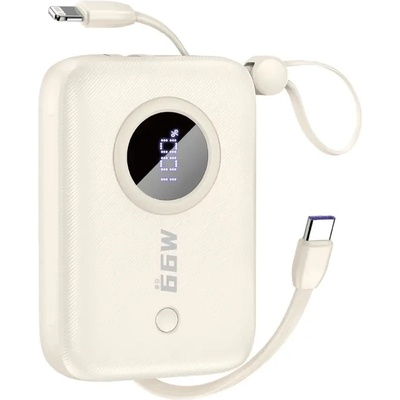 Dudao Преносима батерия Dudao K-14, USB-A / USB-C, 10000mAh, бежова (K-14 beige)