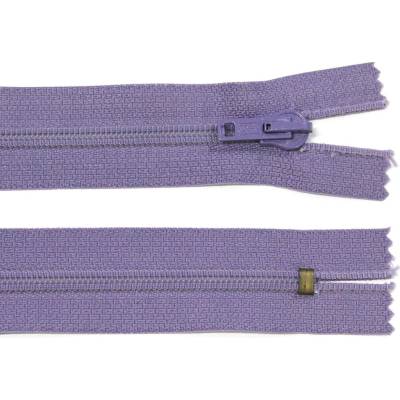 Spirálový zip no.5 nerozepínací 16cm fialový