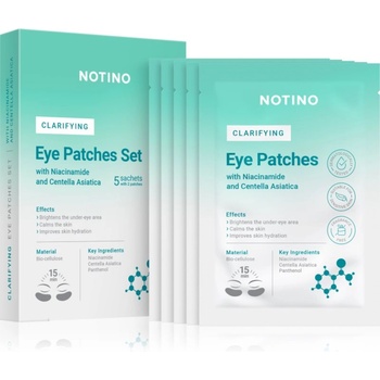 Notino Clarifying Brightening Bio-Cellulose Eye Patches Set with Niacinamide and Centella Asiatica освежаваща маска за околоочната област