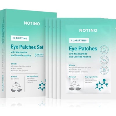 Notino Clarifying Bio-Cellulose Eye Patches Set with Niacinamide and Centella Asiatica освежаваща маска за околоочната област
