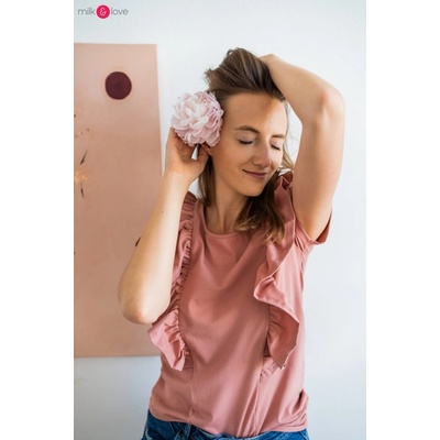 Tričko blúzka na dojčenie Milky Waves Herbal Rose kr.rukáv
