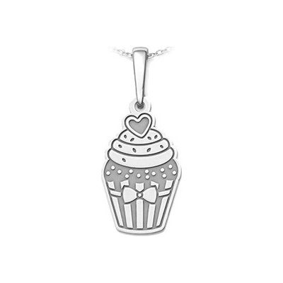 Auronitens Stříbrný přívěsek cupcake se srdcem PA1649