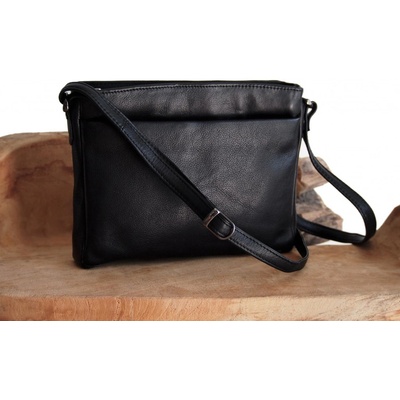 Kožená kabelka přes rameno LB-206 New bags leather černá