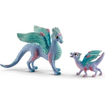Schleich Цветен дракон с малко драконче (70592)