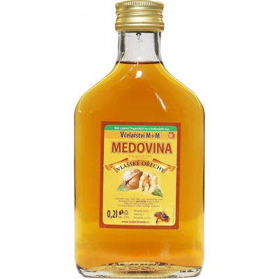Včelařství M+M medovina dezertní vlašské ořechy 0,2 l