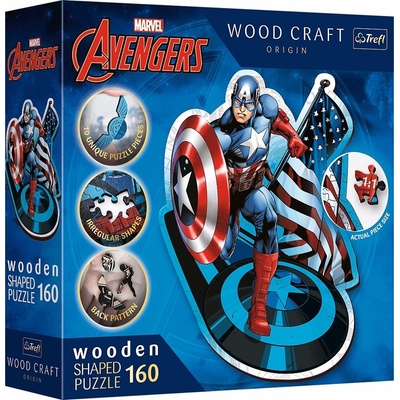 TREFL Wood Craft Origin Neohrožený Kapitán Amerika 160 dílků