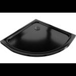 Mexen Flat половиннa душ кабина slim 80 x 80 см, черна, черен сифон - 41708080B (41708080B)