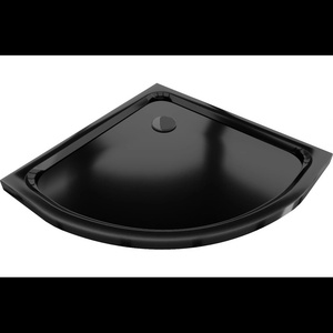 Mexen Flat половиннa душ кабина slim 80 x 80 см, черна, черен сифон - 41708080B (41708080B)