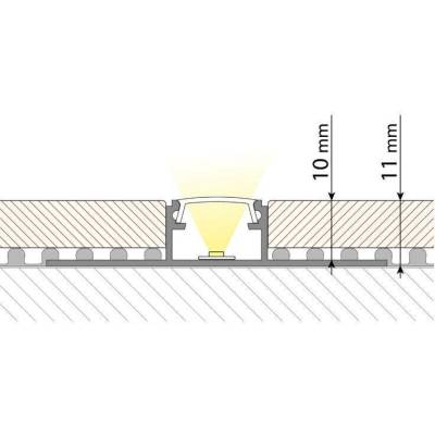 ML-761.332.05.2 Hliníkový profil pro obklady a dlažbu DG 57x11 mm včetně mléčného difuzoru 2 m