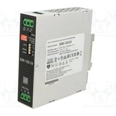 MEAN WELL XDR-120-24 Napájecí zdroj: spínaný; na lištu DIN; 120W; 24VDC; 0÷5A; OUT: 1