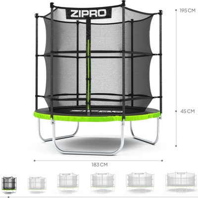 Zipro Jump Pro Premium 183 cm + vnitřní bezpečnostní sítí