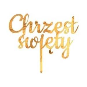 GoDan Acrylic decoration for cake Baptism Swiety, gold, 11x13 cm PF-DACS