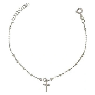 INFINITYSILVER Strieborný náramok s guľôčkami a krížikom 16609117+
