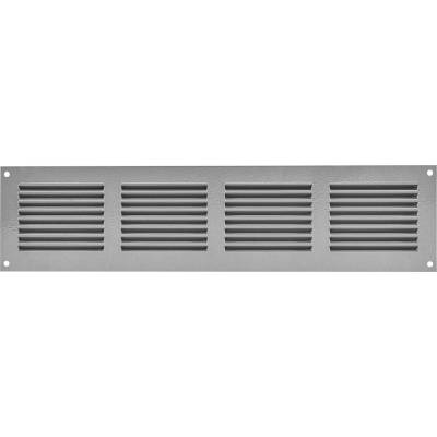 Ventishop KVMs 400x100 kovová hranatá větrací mřížka se síťkou, šedá