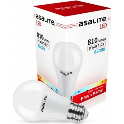 Asalite ASAL0108 LED žiarovka E27 9 W klasická banka mliečna K 6500