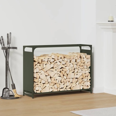 vidaXL Стойка за дърва, 90x28x65 см, студеновалцувана стомана (864206)