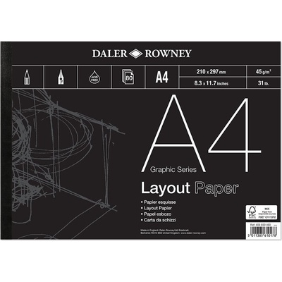 Daler-Rowney Graphic Series Layout Paper Графичен Скицник 80 A4 45 g (403030400)