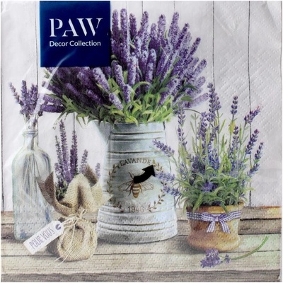 PAW servítky L Lavender in Bucket 33x33cm