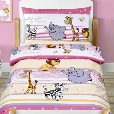 Bellatex obliečky Agáta Safari ružové 90x135 cm 45x60 cm