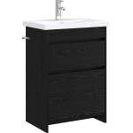 vidaXL Комплект мебели за баня Черен дъб 61 x 40 x 84, 5 см (3404259)