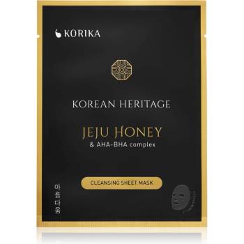 KORIKA Korean Heritage Jeju Honey & AHA-BHA Complex Cleansing Sheet Mask платнена маска с почистващ ефект 25 гр