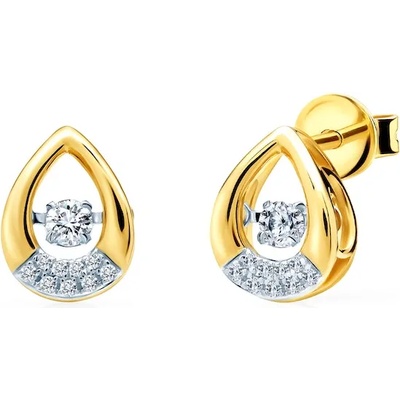 SAVICKI Обеци със сълзи: злато. диаманти