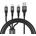 Dudao L3E 3 в 1 60W MicroUSB USB-C Lightning кабел 1, 2 м - черен (6976625333486)