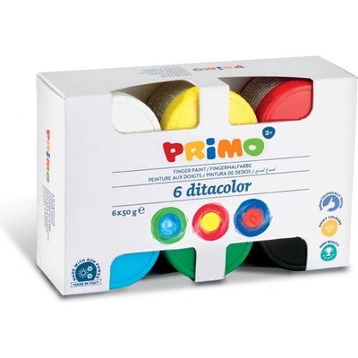 Prstové barvy Primo v kelímku 6x50g 935803