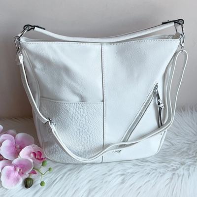 Бяла Дамска Чанта - Модел 1077