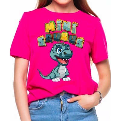 Fajntričko Kids detské tričko Minisaurus ružová
