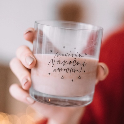 Bella Rose Sklenice Nasávám vánoční atmosféru čirá barva sklo 250 ml