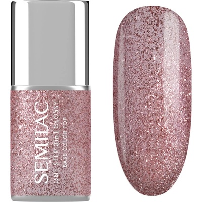 Semilac One Step 3in1 Glossy гел лак за нокти цвят 250 Glitter Pink 7ml