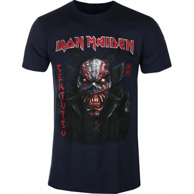 ROCK OFF мъжка тениска Iron Maiden - Senjutsu Back Cover вертикално лого - ВМС - ROCK OFF - IMTEE133MN