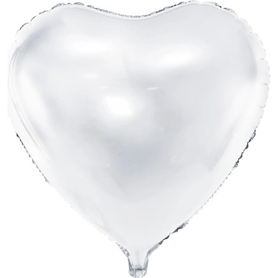PartyDeco Balonek fóliový srdce bílé 61 cm