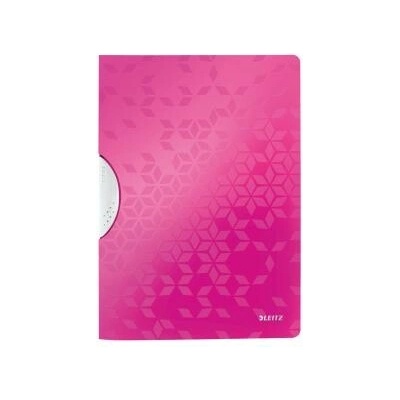 RÝCHLOVIAZAČ S KLIPOM, PP, A4, LEITZ "WOW COLORCLIP", RUŽOVÝ