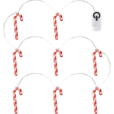 Sirius Světelná vánoční girlanda na stromeček Candy Cane 8ks | vánoční hůlka