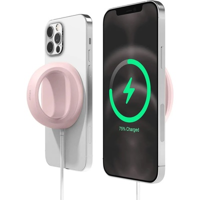 elago Grip Stand for MagSafe - силиконова поставка за зареждане на iPhone чрез поставяне на Apple MagSafe Charger (розов)