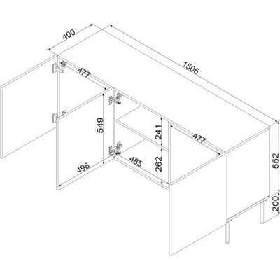 Cama Meble Isla 150,5x40x75 cm