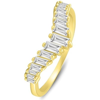 Brilio Silver Pozlacený prsten s čirými zirkony RI140Y