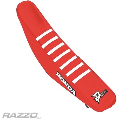 Potah sedla DCor Gripper Factory Seat Cover Honda CRF450R 21-26 CRF250R 22-26 Red White Ribs