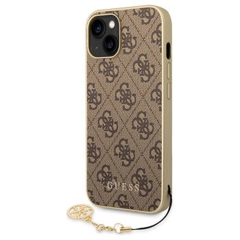 Púzdro Apple iPhone 14 Guess 4G Charms hnedé