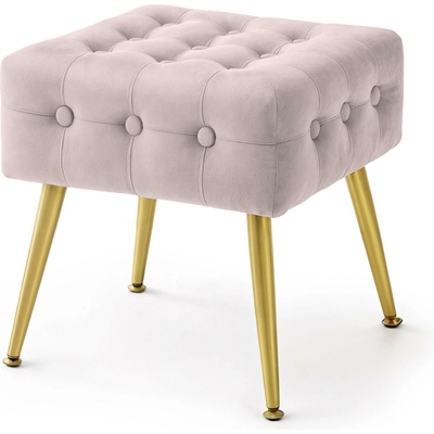 Ak furniture Taburet Quadra pudrově růžový