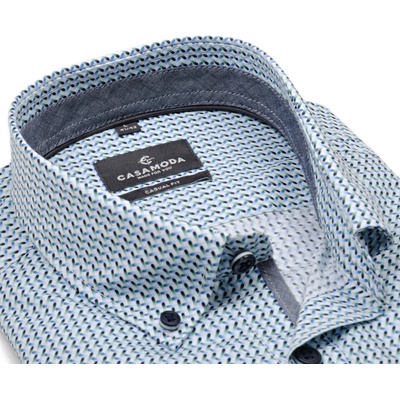 Casa Moda Casual Fit volnočasová košile s modro-zeleným vzorem extra prodloužený rukáv