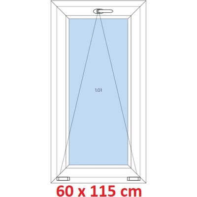 Soft Plastové okno 60x115 cm, sklopné, Antracit struktura/Antracit struktura