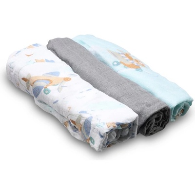 BabyOno Natural Bamboo Diapers Blue-Grey пелени от плат 70x70 cm 3 бр